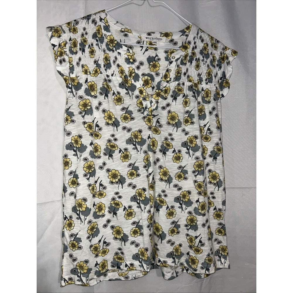 Workshop Republic Women's Floral Cap Sleeve Top Size S